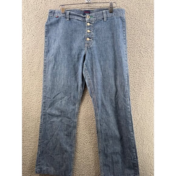 Vintge Tommy Jeans Womens High-Waisted Button-Fly Denim Jeans Size 11 - Picture 1 of 8